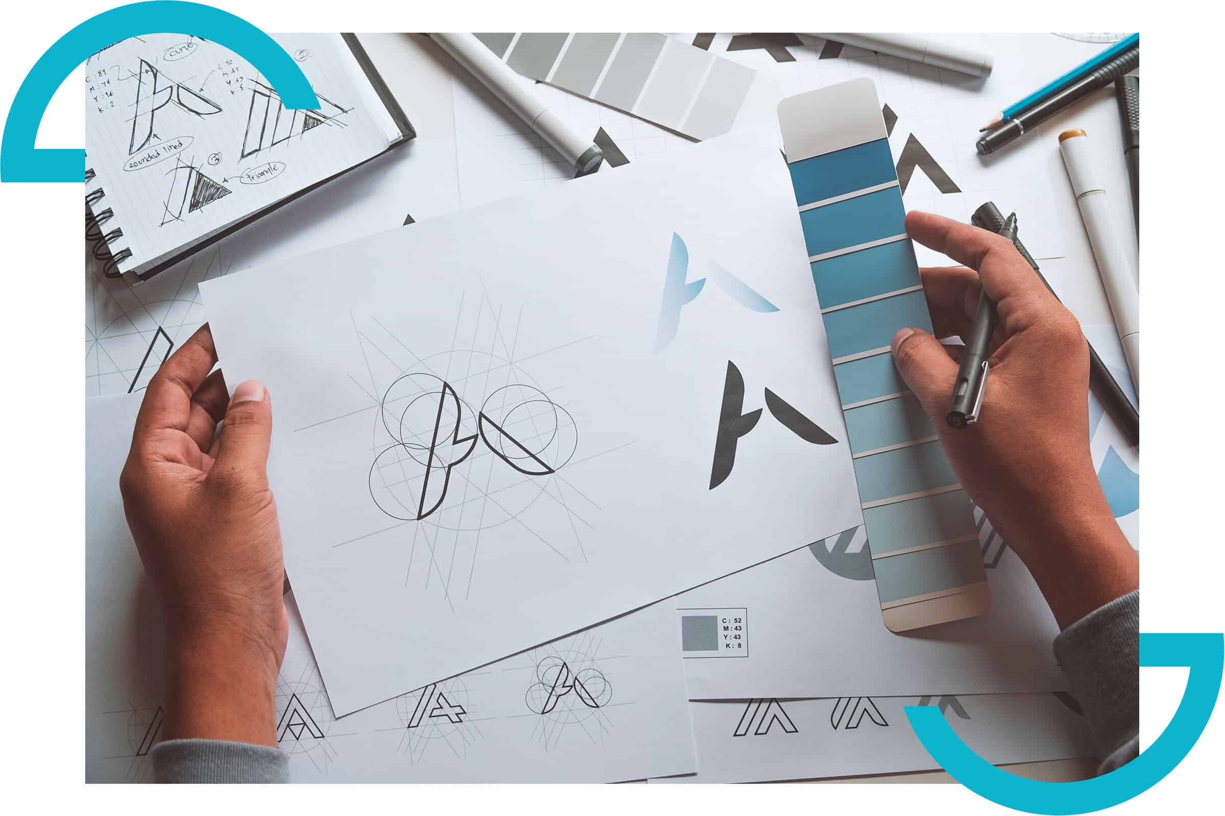 Creative logo design process for modern brand identity