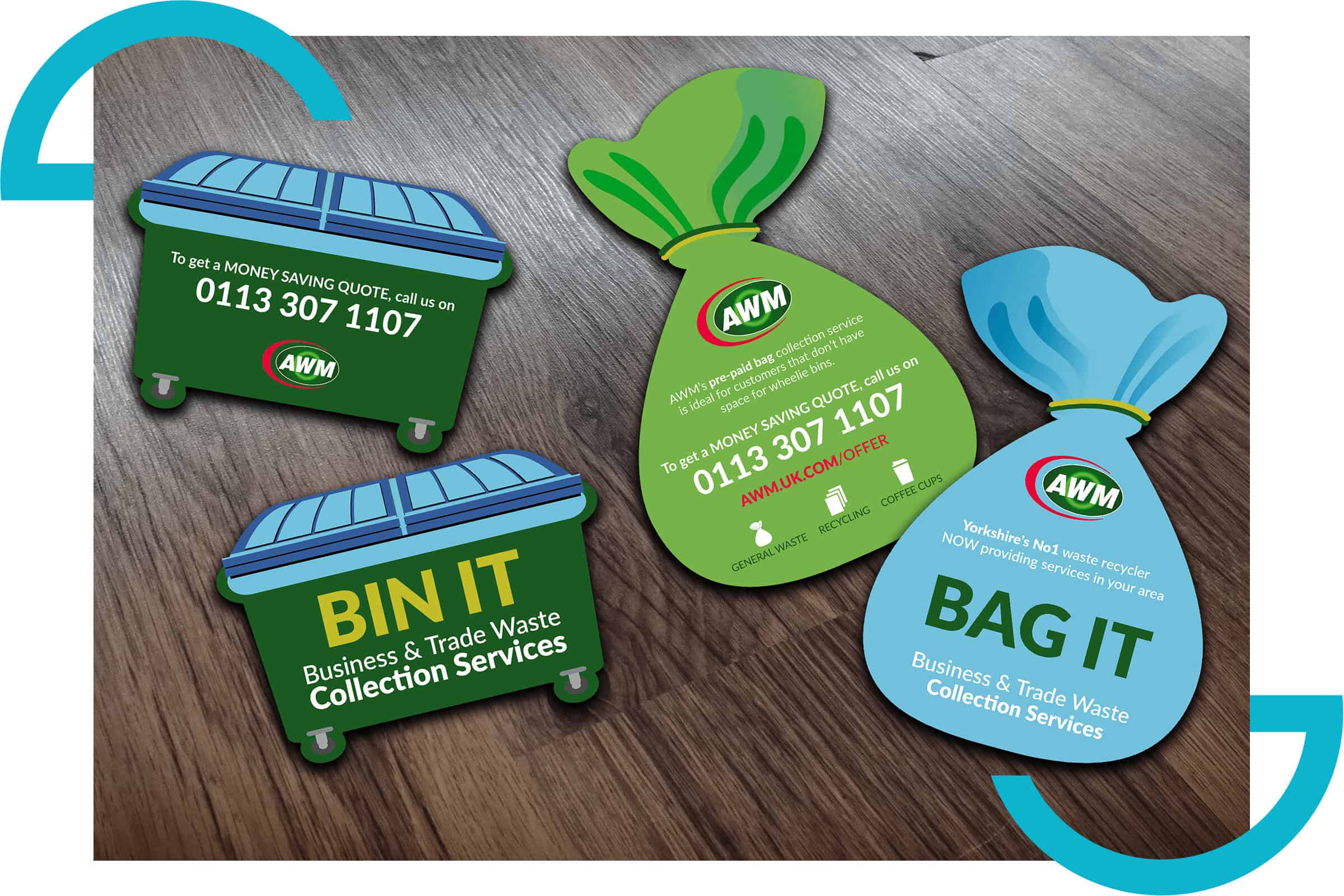 Printed marketing materials including brochures and business cards