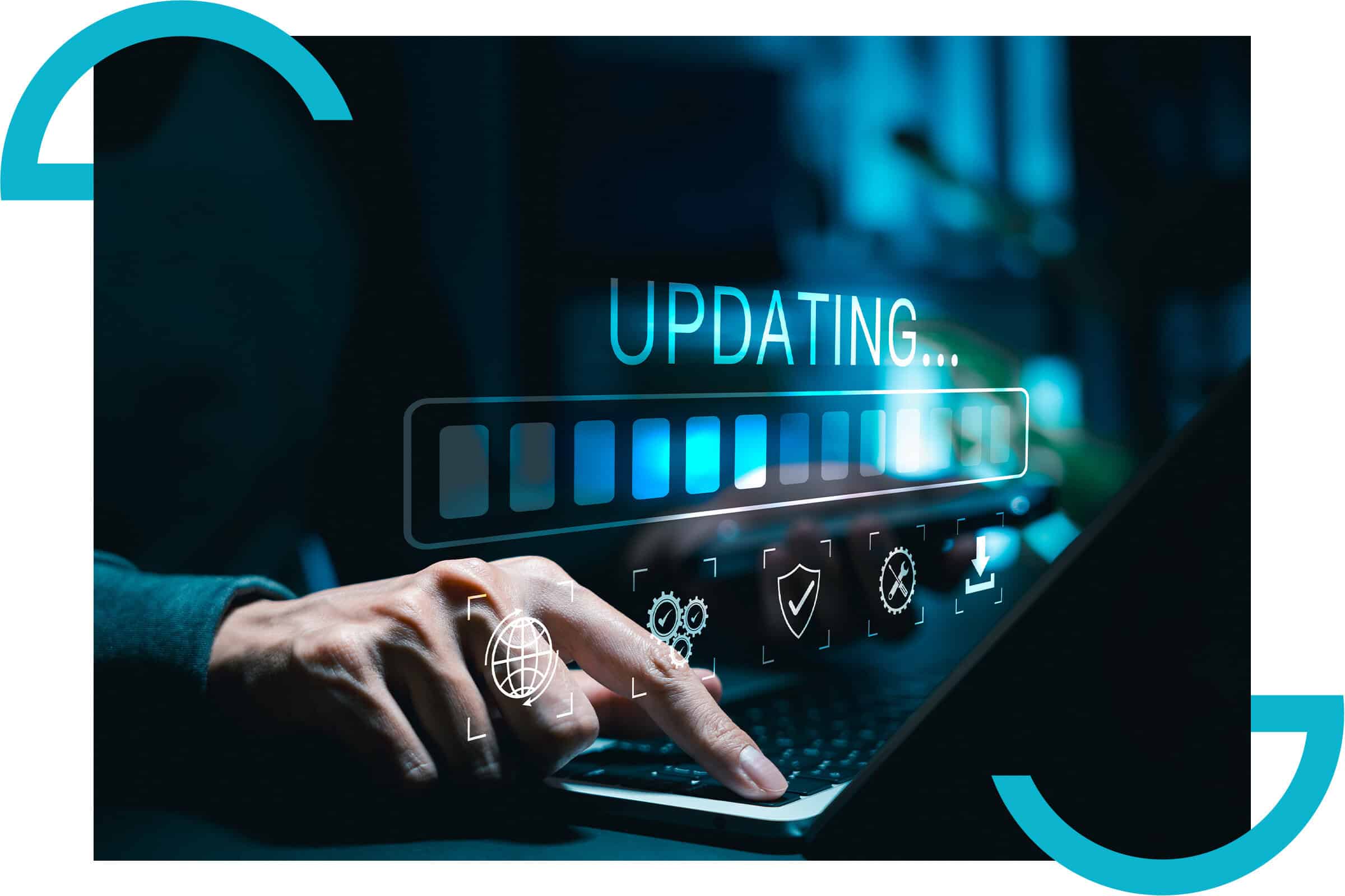 Website maintenance showing updates, security, and performance monitoring